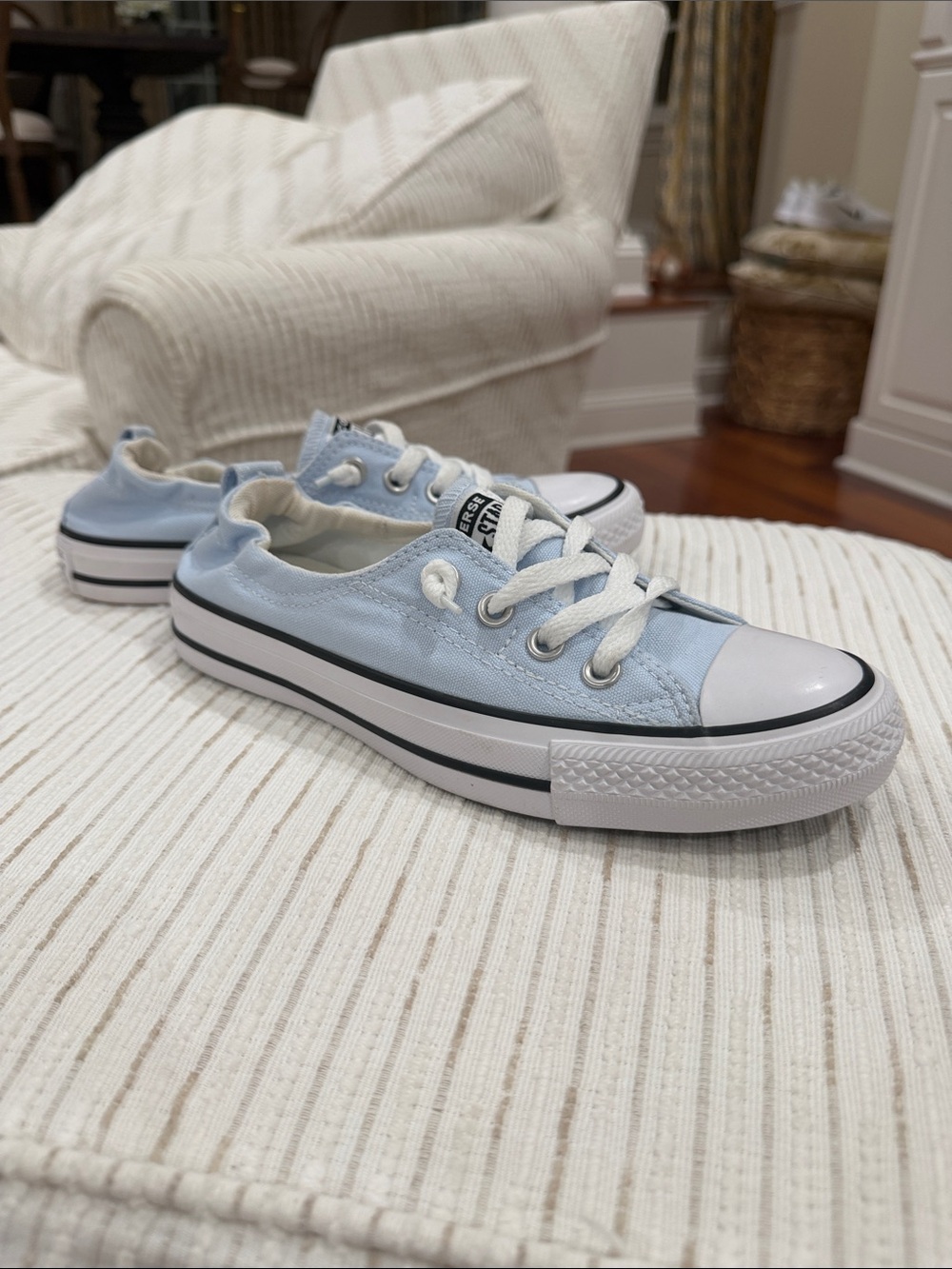 Converse Chuck Taylor All Star Shoreline Light Blue Slip-On Sneakers NWOT Sz 6.5